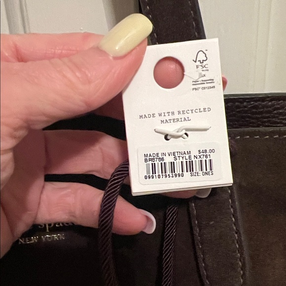 3 PCS. KATE SPADE 454 HOT FUDGE SUEDE TOTE, NWT MADEWELL BAG CORD & ORGANIZER - Picture 7 of 16